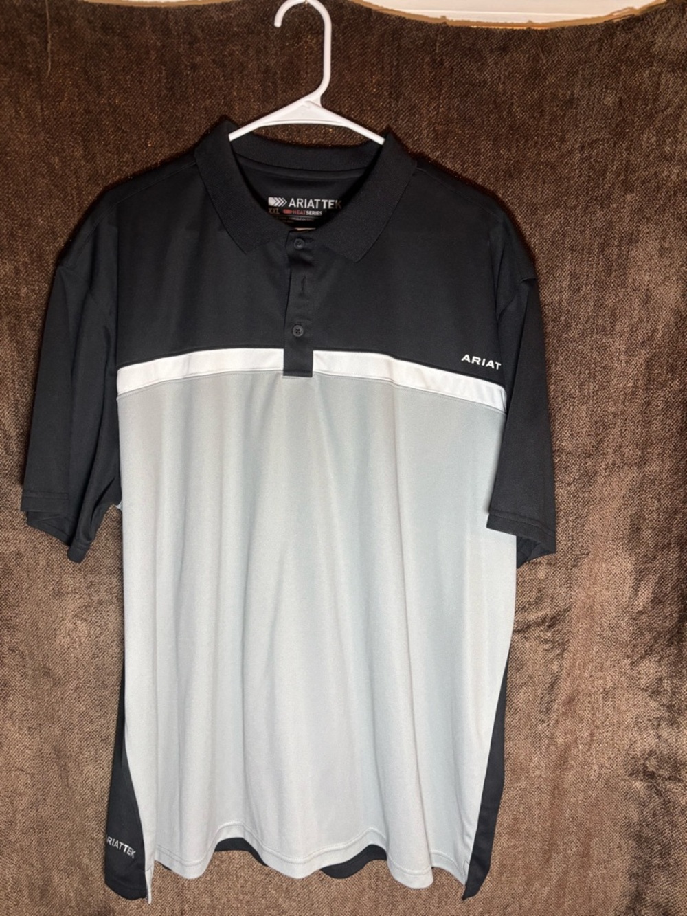 Ariat Black and Light Gray Tech Polo